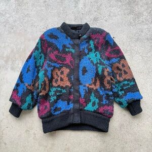 Vintage 80’s Rochelle California Colorful Abstract ZipUp Lined Jacket